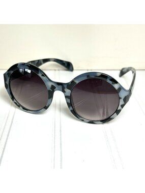 LRI Classic Women’s Sunglasses Blue Black Tortoise Camouflage Round Frame